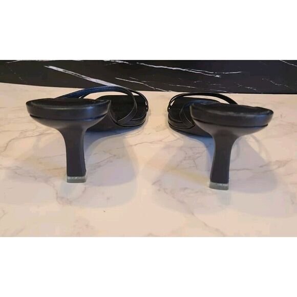 BLACK SUEDE STUDIO Felicity Women's Black Leather Heels, 2½" Y2K Strappy | 8B - Picture 8 of 15